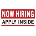thumbnail image 1 of Now Hiring Apply Inside 13 oz Heavy Duty Vinyl Banner Jobs Available All Positions Help Wanted Sign for Business Advertising Indoor/Outdoor Single-Sided with Metal Grommets (3x5 ft, Wh & Re & Bk), 1 of 6