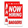 thumbnail image 1 of Now Hiring Baggers (24" X 36") Vinyl Decal Only (Pack of 2), 1 of 4