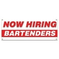thumbnail image 1 of Now Hiring Bartenders| 24" X 72" Banner | Apply Inside Employment Help Wanted |  Made in The USA, 1 of 4