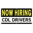 thumbnail image 1 of Now Hiring CDL Drivers 13 oz Heavy Duty Vinyl Banner Commercial Driver Jobs Available Help Wanted Sign for Business Advertising Indoor/Outdoor Single-Sided with Metal Grommets (2x5 ft, Bk & Wh & Ye), 1 of 6