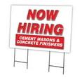 thumbnail image 1 of Now Hiring Cement Masons & Concrete Finishers 24" x 36" Yard Sign & Stake | Advertise Your Business | Stake Included Image On Front Only | Made in The USA, 1 of 3
