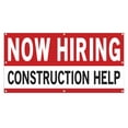 thumbnail image 1 of Now Hiring Construction help 13 oz Heavy Duty Vinyl Banner Construction Helper Jobs Available Help Wanted Sign for Business Indoor/Outdoor Single-Sided with Metal Grommets (4x6 ft, Wh & Re & Bk), 1 of 6