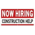 thumbnail image 1 of Now Hiring Construction help 13 oz Heavy Duty Vinyl Banner Construction Helper Jobs Available Help Wanted Sign for Business Indoor/Outdoor Single-Sided with Metal Grommets (1.5x5 ft, Wh & Re & Bk), 1 of 6