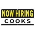 thumbnail image 1 of Now Hiring Cooks 13 oz Heavy Duty Vinyl Banner Cook Jobs Available Line Cook Help Wanted Sign for Business Advertising Indoor/Outdoor Single-Sided with Metal Grommets (4x6 ft, Bk & Wh & Ye), 1 of 6