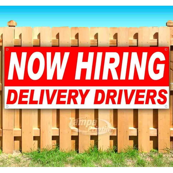 Now Hiring Delivery Drivers 13 oz Vinyl Banner With Metal Grommets