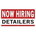 thumbnail image 1 of Now Hiring Detailers 13 oz Heavy Duty Vinyl Banner Jobs Available Auto Detailing Help Wanted Sign for Business Advertising Indoor/Outdoor Single-Sided with Metal Grommets (1.5x5 ft, Wh & Re & Bk), 1 of 6