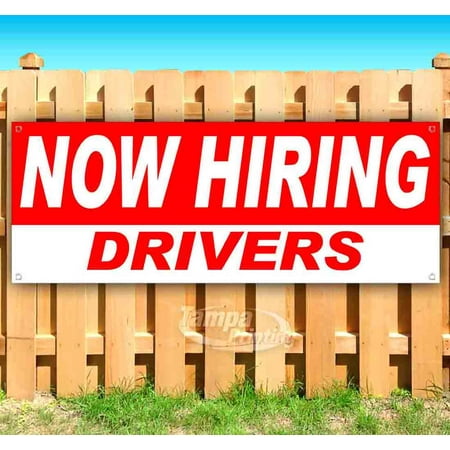 Now Hiring Drivers 13 oz Vinyl Banner With Metal Grommets