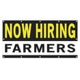 thumbnail image 1 of Now Hiring Farmers 13 oz Heavy Duty Vinyl Banner Farm Worker Jobs Available Farm Laborer Help Wanted Sign for Business Indoor/Outdoor Single-Sided with Metal Grommets (4x10 ft, Bk & Wh & Ye), 1 of 6