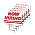 thumbnail image 1 of Now Hiring Insurance Agents 5 Pack Of 18" x 24" Yard Sign & Stake | Advertise Your Business | Stake Included Image On Both Sides | Made in The USA, 1 of 3
