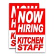 thumbnail image 1 of Now Hiring Kitchen Staff (24" X 36") Vinyl Decal Only (Pack of 2), 1 of 4