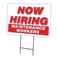 thumbnail image 1 of Now Hiring Maintenance Workers 18"x24" Yard Sign & Stake | Advertise Your Business | Stake Included Image On Front Only | Made in The USA, 1 of 3