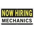 thumbnail image 1 of Now Hiring Mechanics 13 oz Heavy Duty Vinyl Banner Mechanic Jobs Available Help Wanted Sign for Business Advertising Indoor/Outdoor Single-Sided with Metal Grommets (2x5 ft, Bk & Wh & Ye), 1 of 6