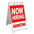 thumbnail image 1 of Now Hiring Marketing (24" X 36") Standard A-Frame Signicade, Includes Decal Applied To Stand, 1 of 4