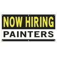 thumbnail image 1 of Now Hiring Painters 13 oz Heavy Duty Vinyl Banner Painter Jobs Available Work Help Wanted Sign for Business Advertising Indoor/Outdoor Single-Sided with Metal Grommets (3x5 ft, Bk & Wh & Ye), 1 of 6