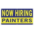 thumbnail image 1 of Now Hiring Painters 13 oz Heavy Duty Vinyl Banner Painter Jobs Available Work Help Wanted Sign for Business Advertising Indoor/Outdoor Single-Sided with Metal Grommets (3x5 ft, Bl & Ye), 1 of 6