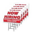 thumbnail image 1 of Now Hiring Physical Therapist Assistants 5 Pack Of 12" x 16" Yard Sign & Stake | Advertise Your Business | Stake Included Image On Both Sides | Made in The USA, 1 of 3