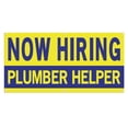 thumbnail image 1 of Now Hiring Plumber Helper 13 oz Heavy Duty Vinyl Banner Plumber Apprentice Jobs Available Plumbing Assistant Help Wanted Sign for Business Indoor/Outdoor with Metal Grommets (1.5x5 ft, Ye & Bl), 1 of 6