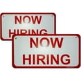 thumbnail image 1 of Now Hiring Sign - 2 Signs Included, Flexible Plastic Now Hiring Sign Outdoor/Indoor with Bright Red Letters, 2 Pre-drilled Holes for Easy Installation- 11 X 8 Inches, 1 of 4