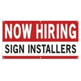 thumbnail image 1 of Now Hiring Sign Installers 13 oz Heavy Duty Vinyl Banner Sign Installer Jobs Available Help Wanted Sign for Business Advertising Indoor/Outdoor Single-Sided w/ Metal Grommets (1.5x5 ft, Wh & Re & Bk), 1 of 6
