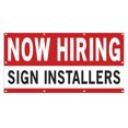 thumbnail image 1 of Now Hiring Sign Installers 13 oz Heavy Duty Vinyl Banner Sign Installer Jobs Available Help Wanted Sign for Business Advertising Indoor/Outdoor Single-Sided w/ Metal Grommets (4x8 ft, Wh & Re & Bk), 1 of 6