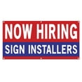 thumbnail image 1 of Now Hiring Sign Installers 13 oz Heavy Duty Vinyl Banner Sign Installer Jobs Available Help Wanted Sign for Business Advertising Indoor/Outdoor Single-Sided w/ Metal Grommets (3x5 ft, Re & Wh & Bl), 1 of 6