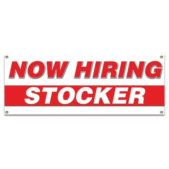 Now Hiring Stocker| 48" X 120" Banner | Apply Inside Employment Help Wanted | Made in The USA