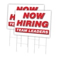 thumbnail image 1 of Now Hiring Team Leaders 2 Pack Of 24" x 36" Yard Sign & Stake | Advertise Your Business | Stake Included Image On Both Sides | Made in The USA, 1 of 3