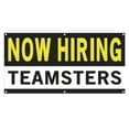 thumbnail image 1 of Now Hiring Teamsters 13 oz Heavy Duty Vinyl Banner Truck Driver Jobs Available CDL Drivers Help Wanted Sign for Business Indoor/Outdoor Single-Sided with Metal Grommets (3x5 ft, Bk & Wh & Ye), 1 of 6