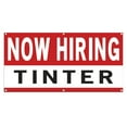 thumbnail image 1 of Now Hiring Tinter 13 oz Heavy Duty Vinyl Banner Window Tinter Jobs Available Paint Color Tinter Help Wanted Sign for Business Indoor/Outdoor Single-Sided with Metal Grommets (1.5x5 ft, Wh & Re & Bk), 1 of 6