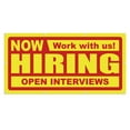 thumbnail image 1 of Now Hiring Work with us! Open Interviews 13 oz Heavy Duty Vinyl Banner Indoor/Outdoor Help Wanted Sign for Business Storefront Advertising Single-Sided with Metal Grommets (8x4 Ft, Yellow & Red), 1 of 6