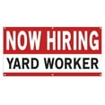 thumbnail image 1 of Now Hiring Yard Worker 13 oz Heavy Duty Vinyl Banner Yard Worker Jobs Available Lawn Care Help Wanted Sign for Business Indoor/Outdoor Single-Sided with Metal Grommets (1.5x5 ft, Wh & Re & Bk), 1 of 6