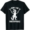 thumbnail image 1 of Now I Am Unstoppable Funny T-Rex T-Shirt Black Tee, 1 of 3