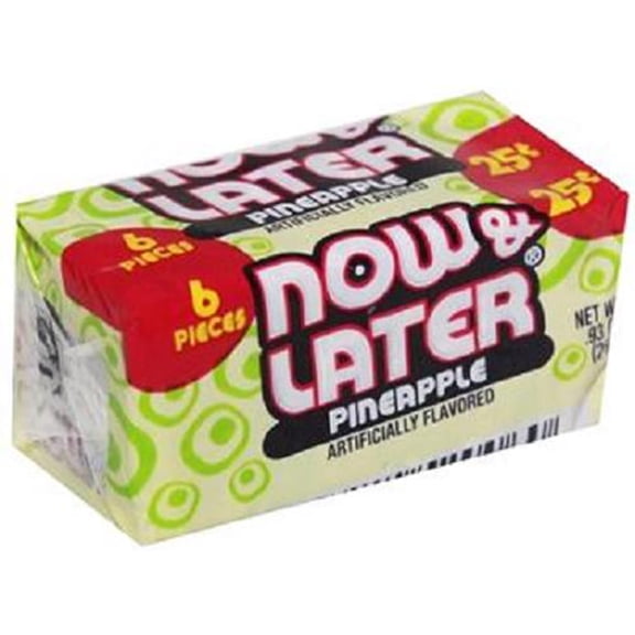 NOW&LATER CHANGEMAKERS BARS PINEAPPLE - 25c 6 pcs Each ( 24 in a Pack )