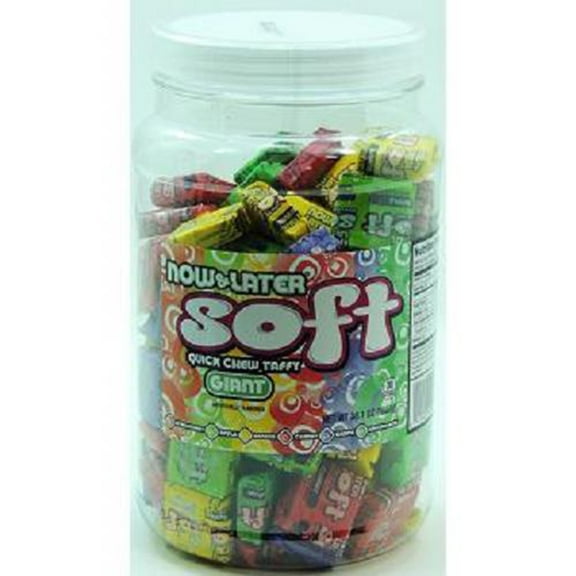Product Of Now&Later, Giant Soft Assorted- Jar, Count 120 - Sugar Candy / Grab Varieties & Flavors