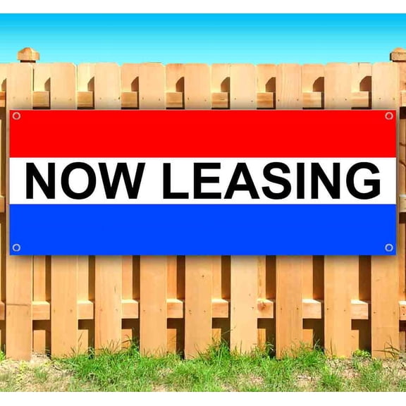 Now Leasing 13 oz Vinyl Banner With Metal Grommets