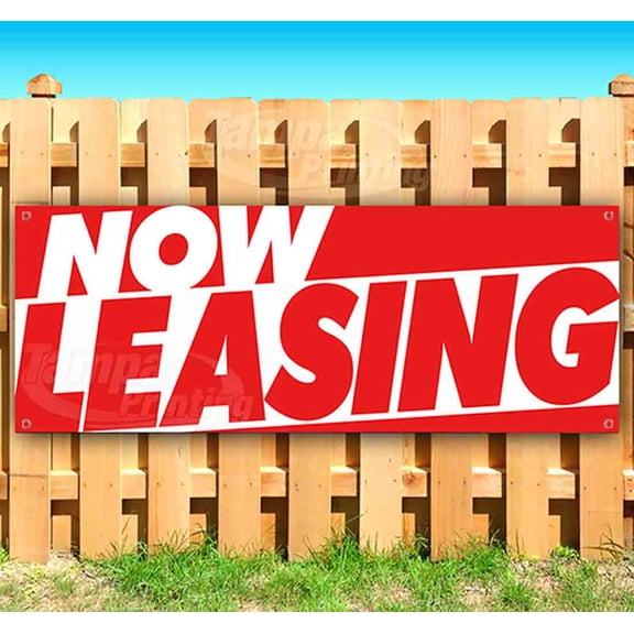 Now Leasing 13 oz Vinyl Banner With Metal Grommets