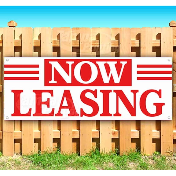 Now Leasing 13 oz Vinyl Banner With Metal Grommets