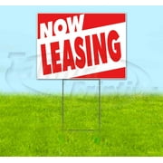 Now Leasing (18 x 24) Yard Sign, Includes Metal Step Stake