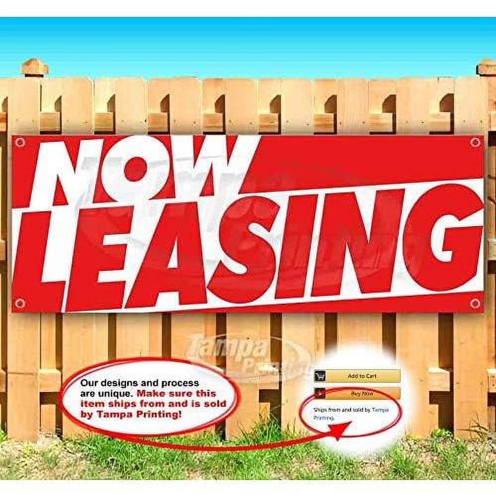 Now Leasing Banner 13 Oz NonFabric HeavyDuty Vinyl SingleSided