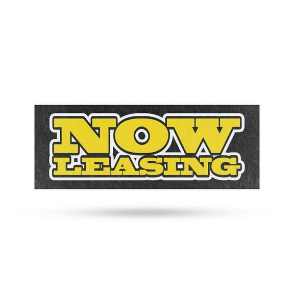 Now Leasing Vinyl Decal 12 Inch x 5 Inch Weatherproof Heavy-Duty Adhesive Backing | Property Rentals, Apartment Promotions, Clear Messaging | Made in USA