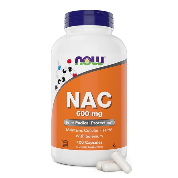 Now NAC 600 mg, 400 Capsules, N-Acetyl Cysteine with Selenium