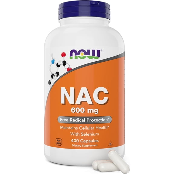 Now NAC 600 mg, 400 Capsules, N-Acetyl Cysteine with Selenium