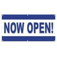 thumbnail image 1 of Now Open 13 oz Heavy Duty Vinyl Banner Outdoor/Indoor Now Open Sign for Business, Storefront, Advertising with Metal Grommets - Multiple Sizes & Colors - Single-Sided (6x4 Ft, Blue & Yellow), 1 of 6
