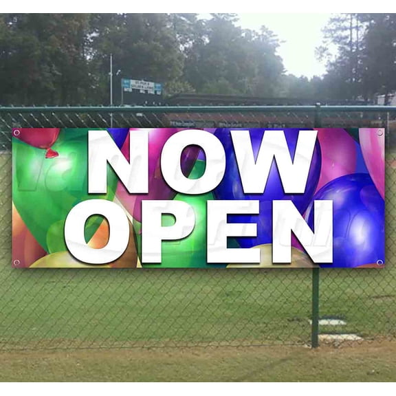Now Open 13 oz Vinyl Banner With Metal Grommets