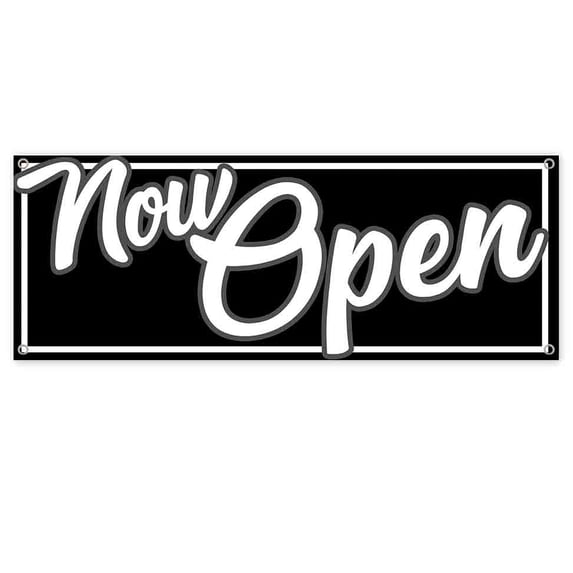 Now Open 13 oz Vinyl Banner With Metal Grommets