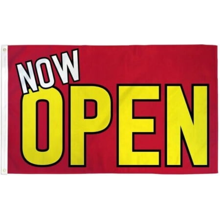 Now Open Flag 3x5ft We're Open Open Sign Welcome Open Now Red Yellow Flag Banner
