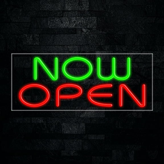 Now Open LED Neon Sign 30"L x 12"H #31452