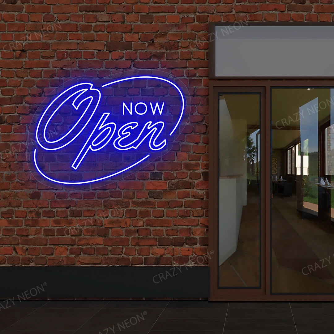 Now Open Neon Sign (Yellow, 34"(W)x25"(H))