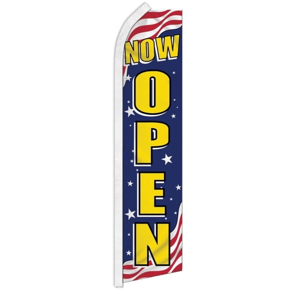 Now Open (Patriotic) Super Flag