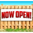 thumbnail image 1 of Now Open Red Arc 13 oz Vinyl Banner With Metal Grommets, 1 of 4